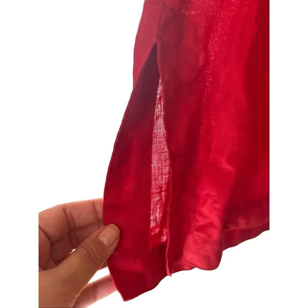 Chaps Classic Ralph Lauren linen red tunic